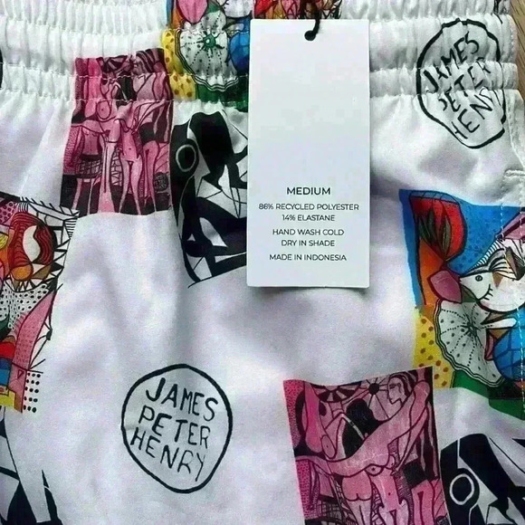 Swiminista x James Peter Henry Mid-Length Board-Shorts Swim Trunks Size Medium​ - Picture 2 of 5